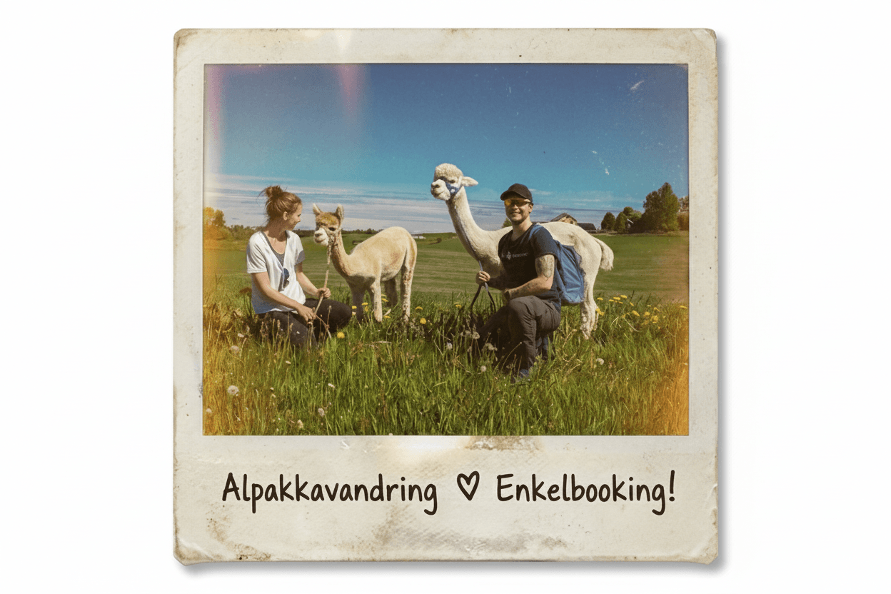 Alpakkavandring - opplevelse med Enkelbooking